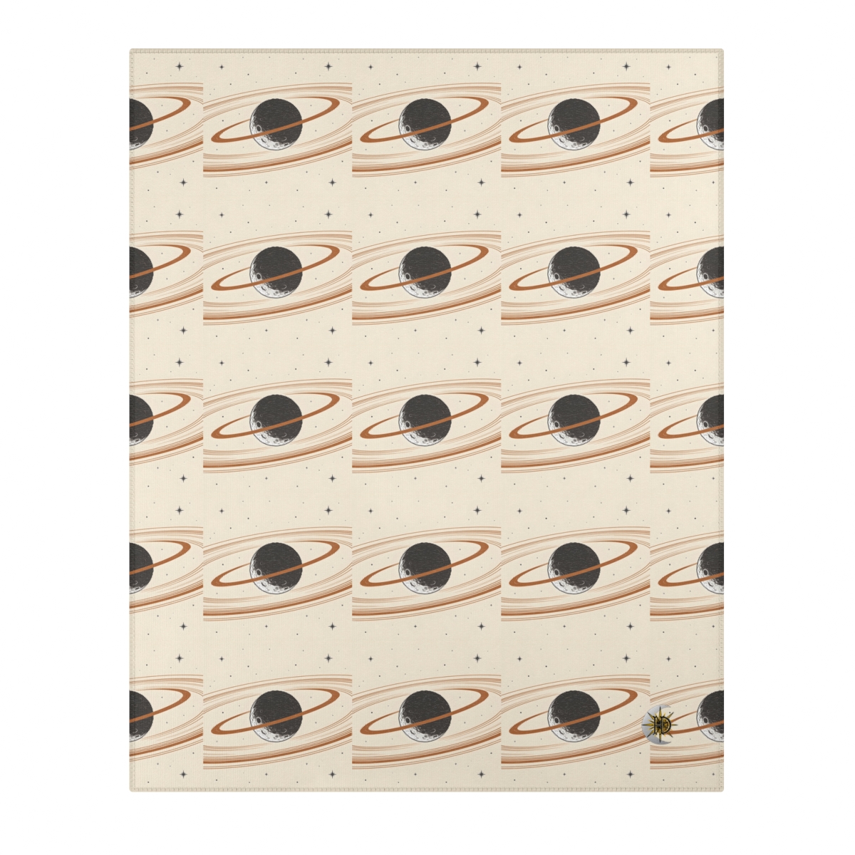 HD Copper Moon Rings Polyester Chenille Area Rug — additional view