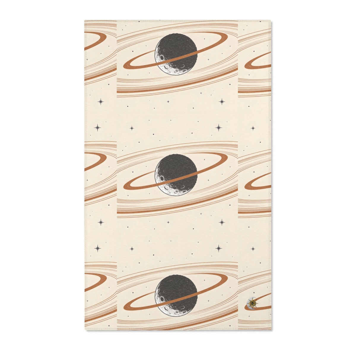 HD Copper Moon Rings Polyester Chenille Area Rug — additional view