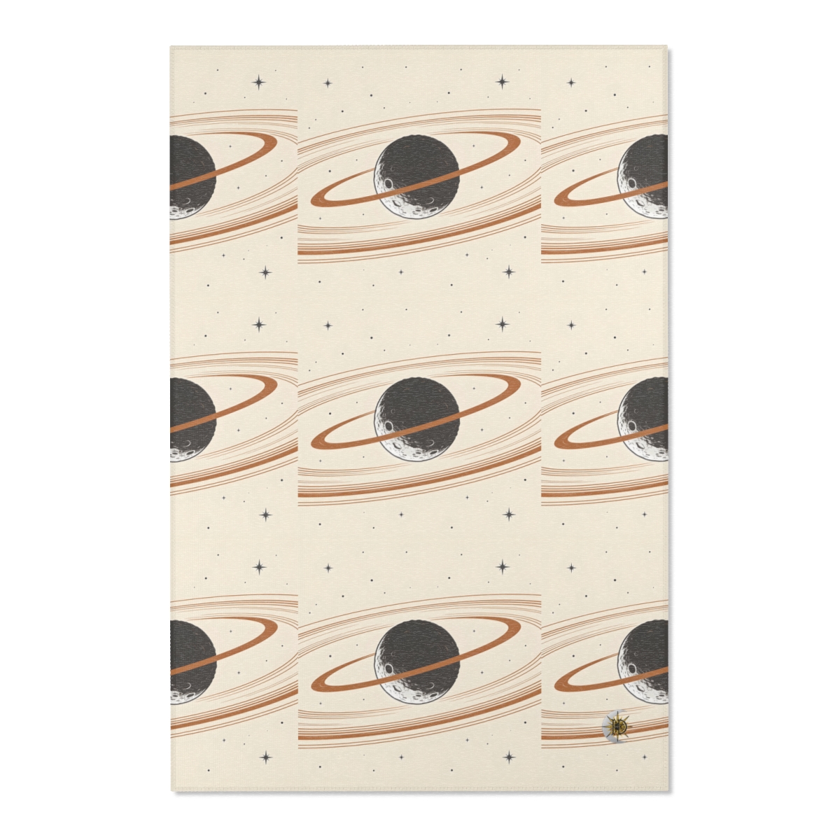 HD Copper Moon Rings Polyester Chenille Area Rug — additional view