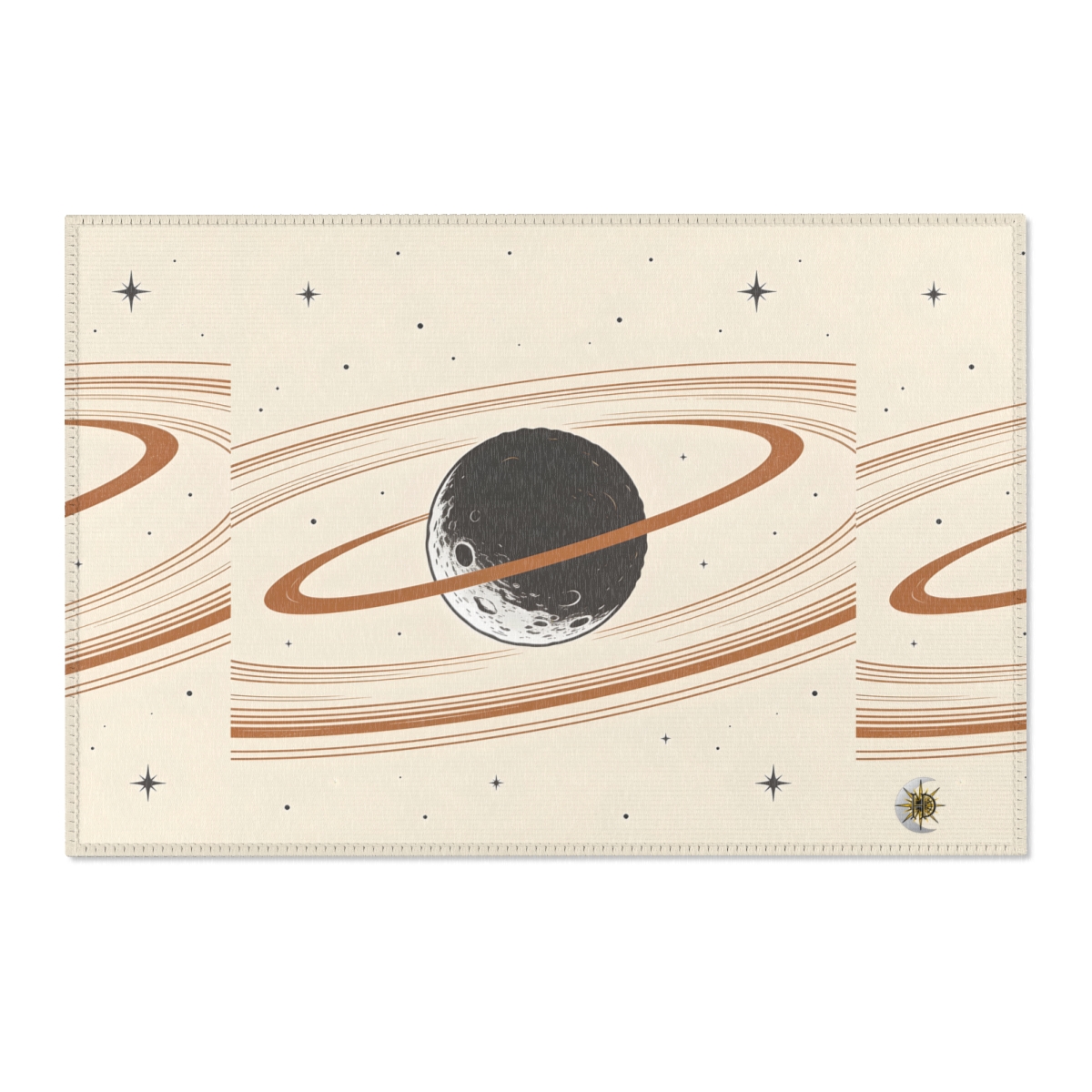 HD Copper Moon Rings Polyester Chenille Area Rug — additional view