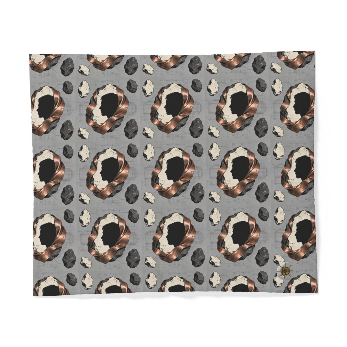 HD Copperstone Silhouette 100% Cotton Duvet Cover — additional view