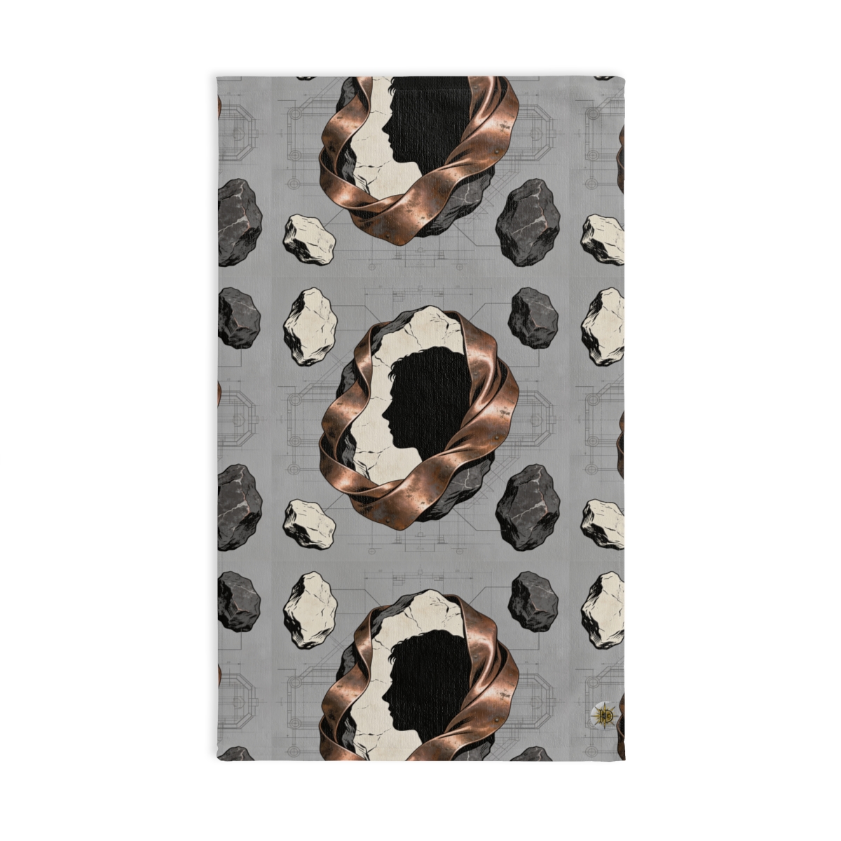 HD Copperstone Silhouette Printed Hand Towel