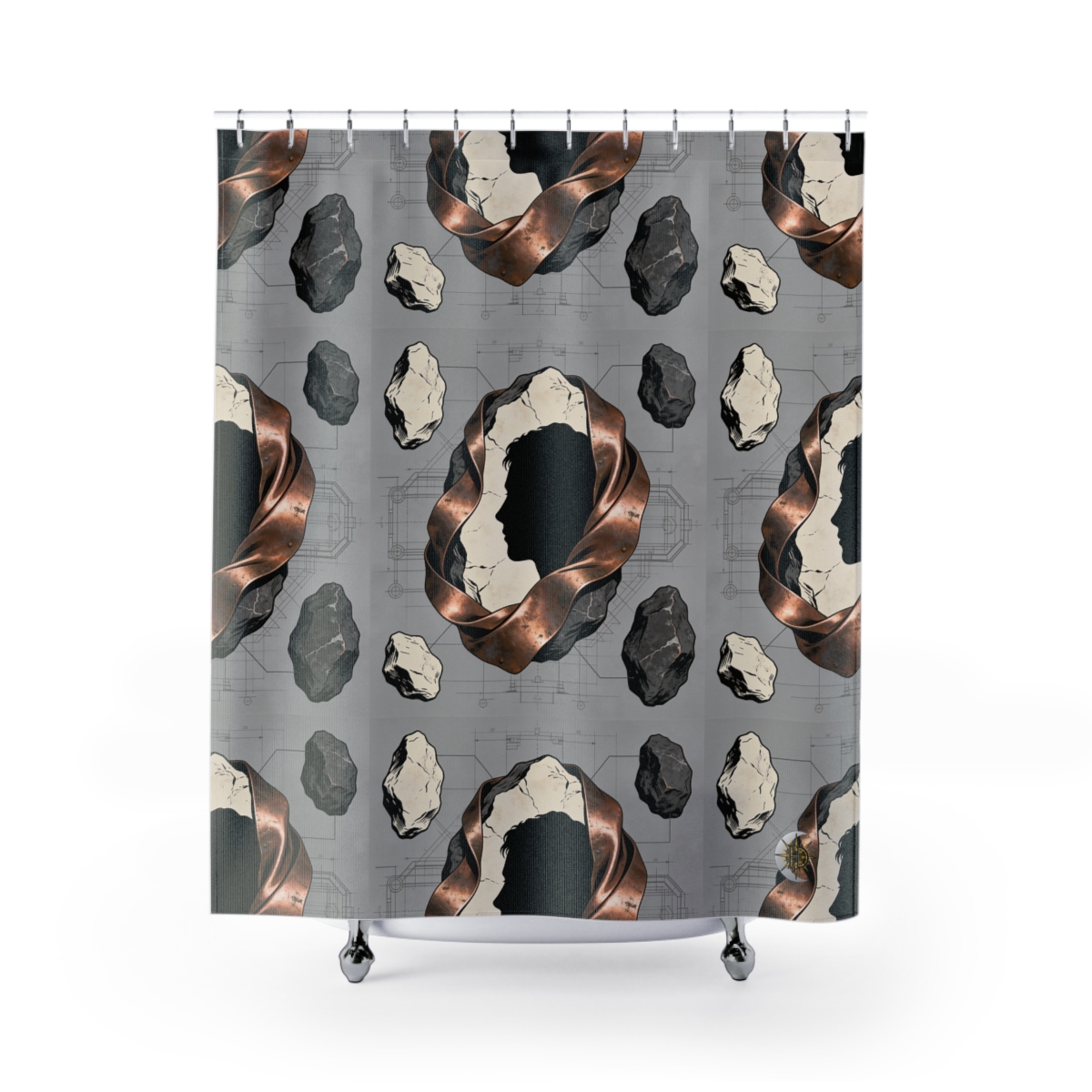 HD Copperstone Silhouette Shower Curtain