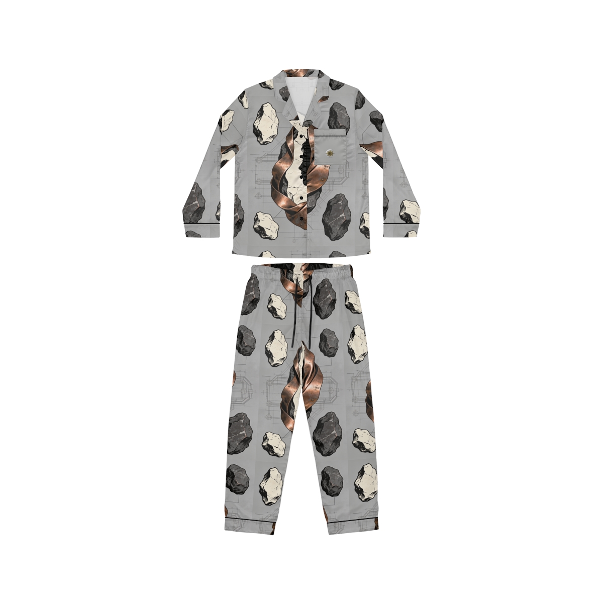 HD Copperstone Silhouette Women’s Satin Pajama Set