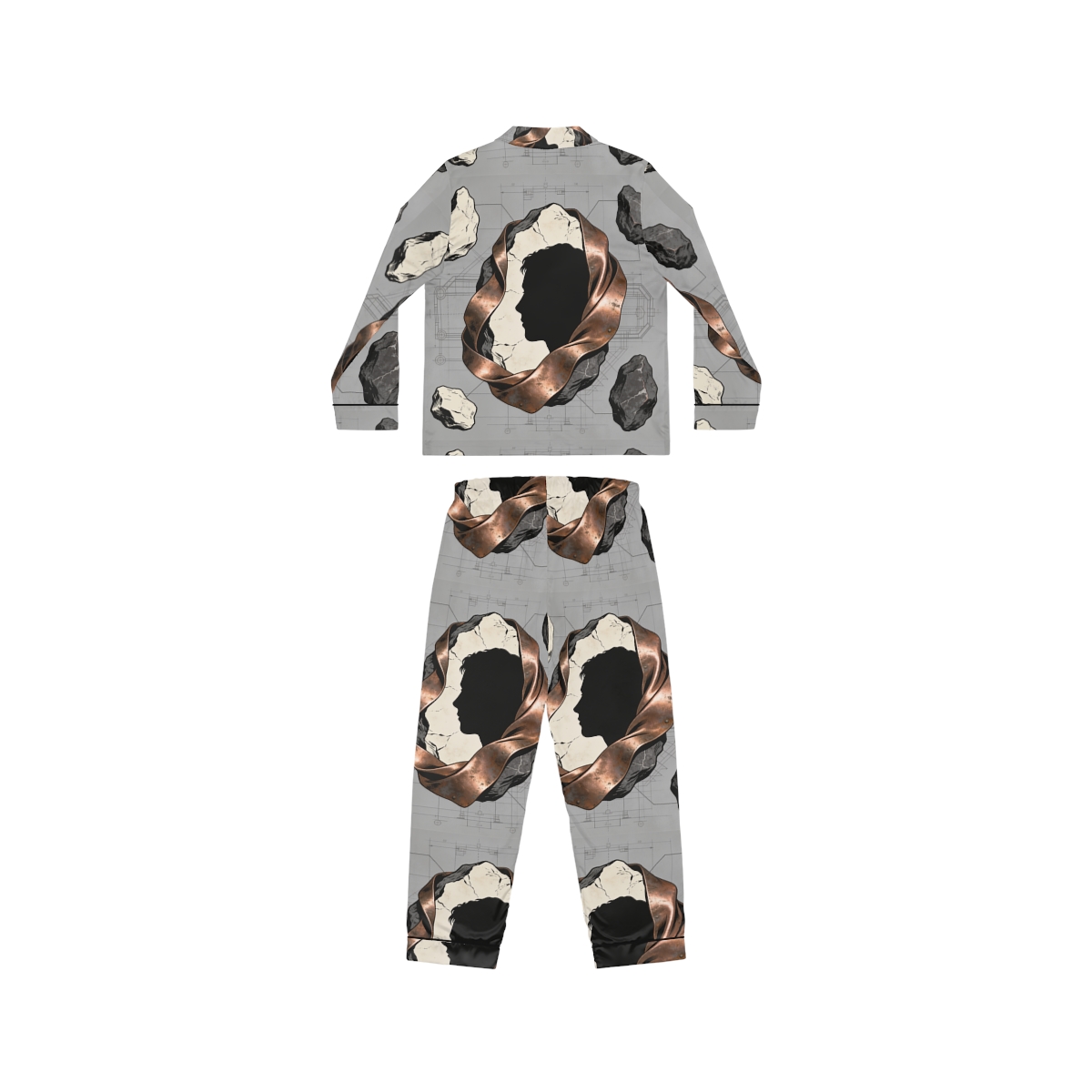 HD Copperstone Silhouette Women’s Satin Pajama Set — additional view