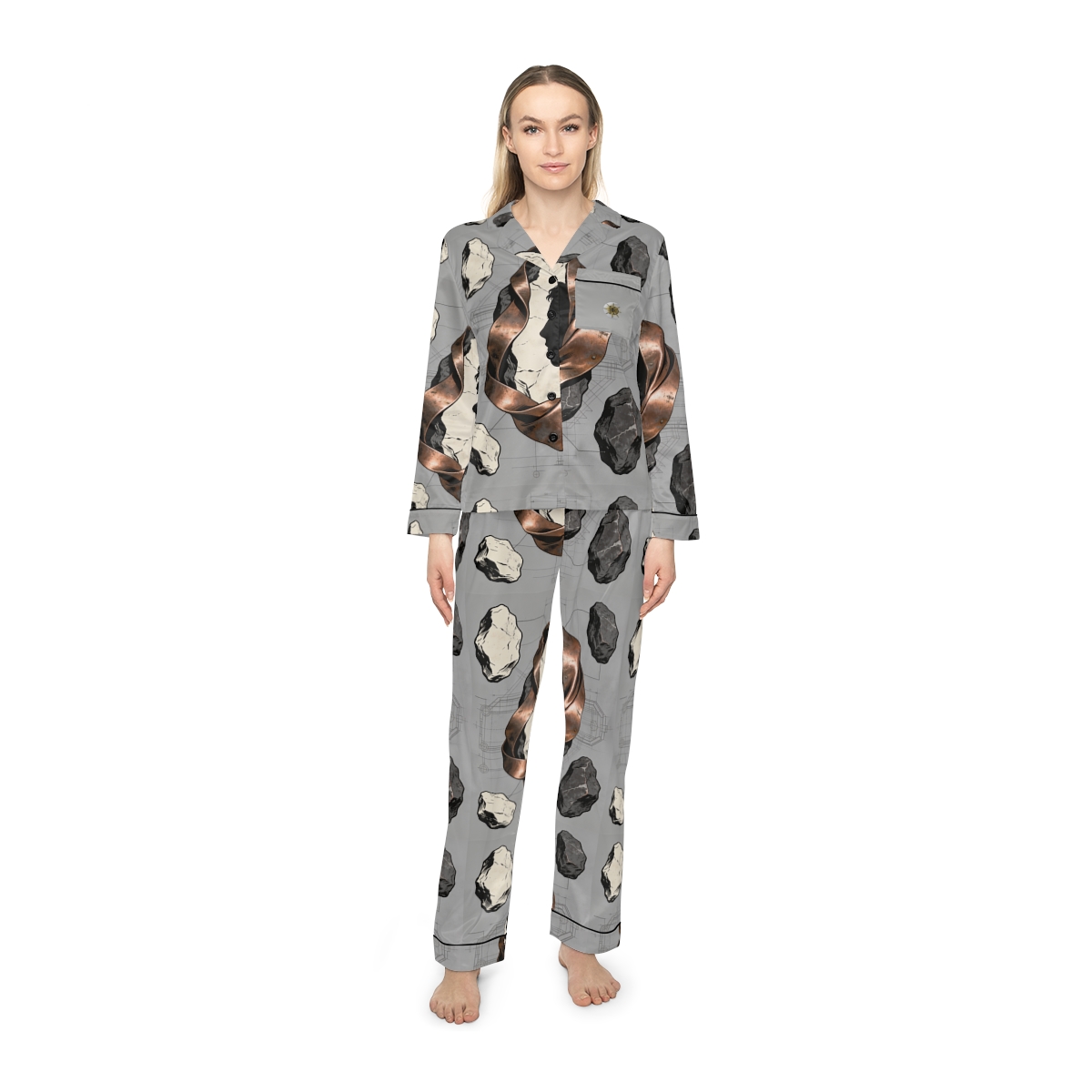 HD Copperstone Silhouette Women’s Satin Pajama Set — additional view