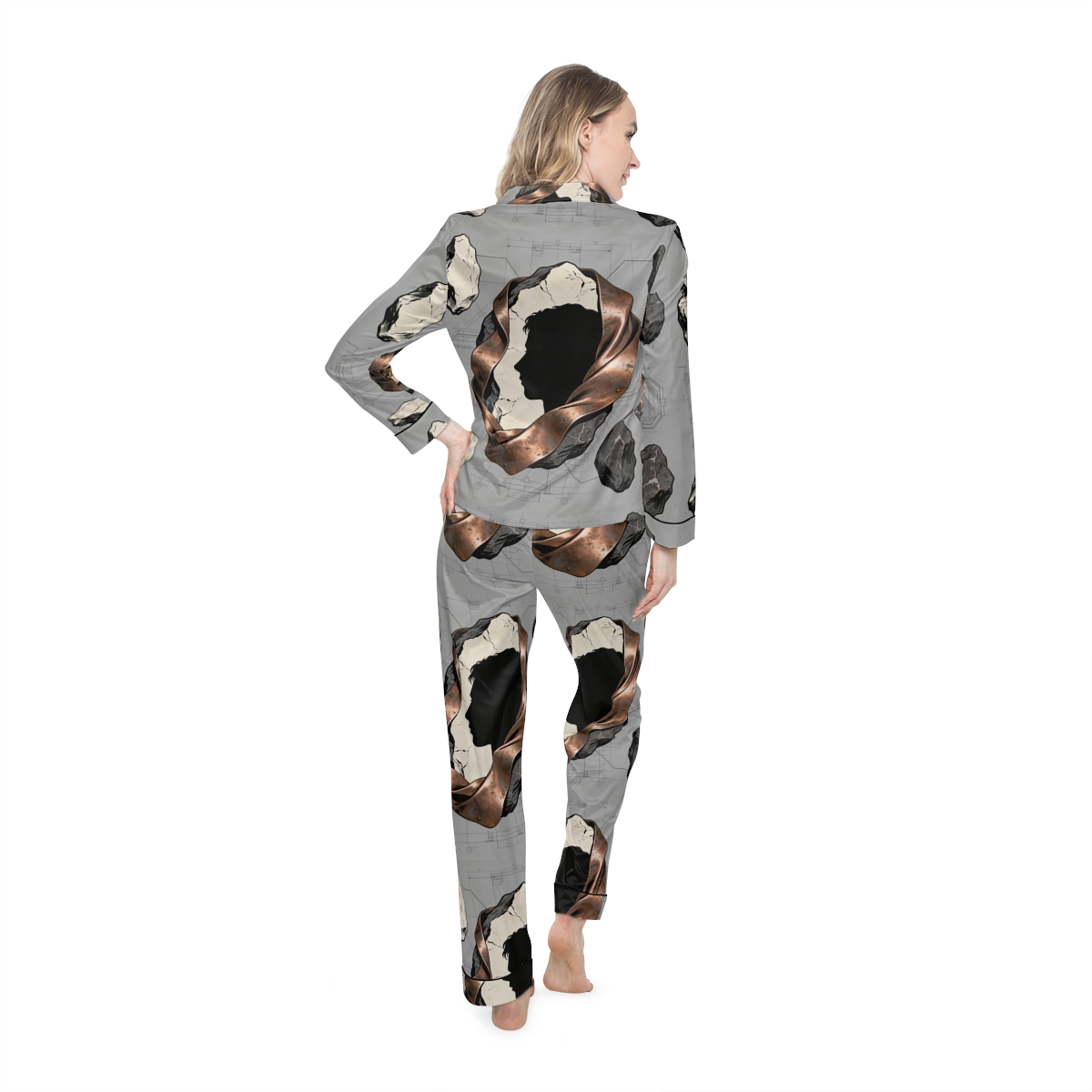 HD Copperstone Silhouette Women’s Satin Pajama Set — additional view
