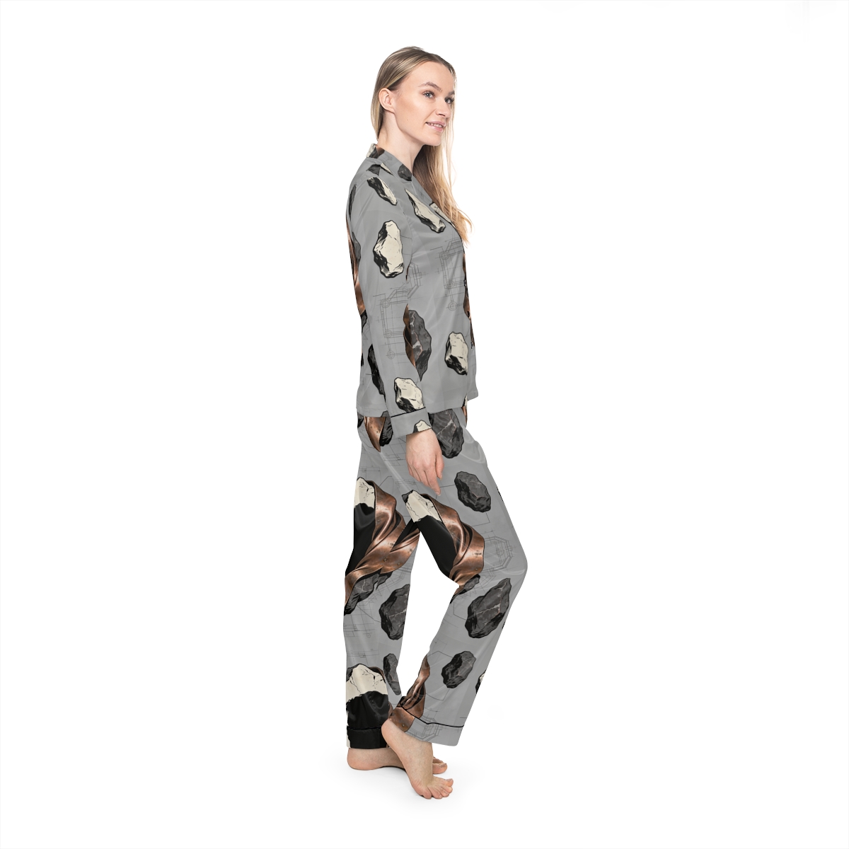 HD Copperstone Silhouette Women’s Satin Pajama Set — additional view