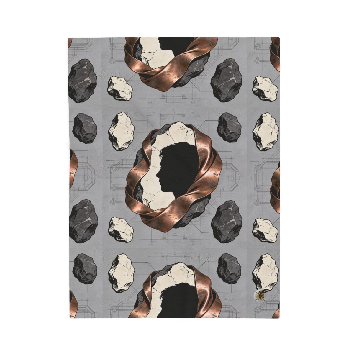 HD Copperstone Silhouette Velveteen Plush Blanket