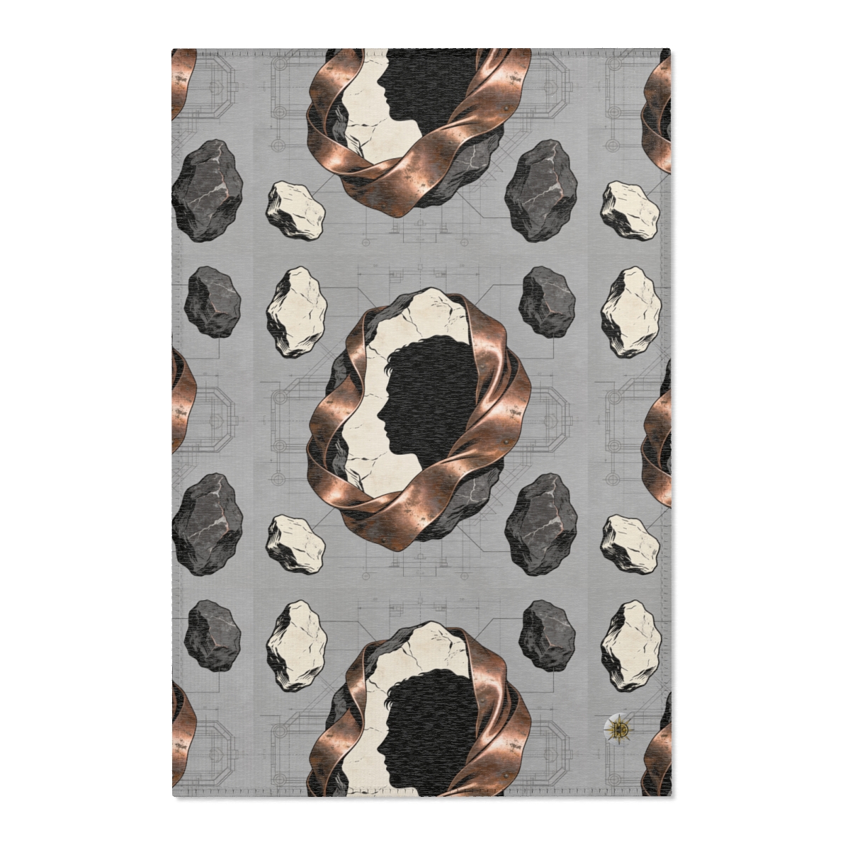 HD Copperstone Silhouette Polyester Chenille Area Rug