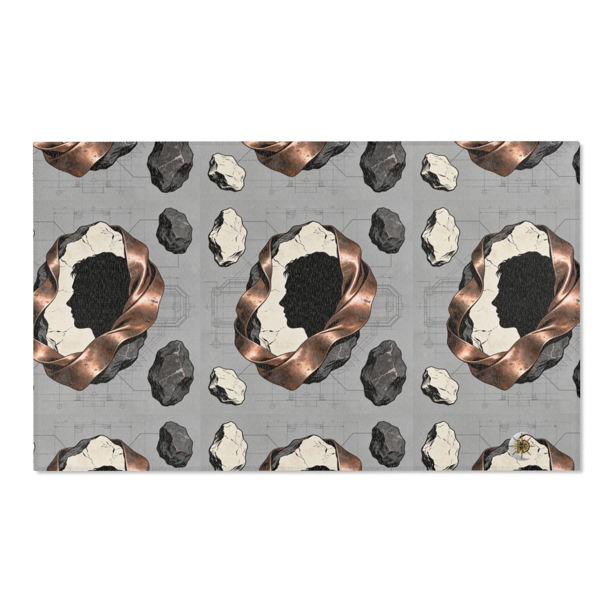 HD Copperstone Silhouette Polyester Chenille Area Rug — additional view