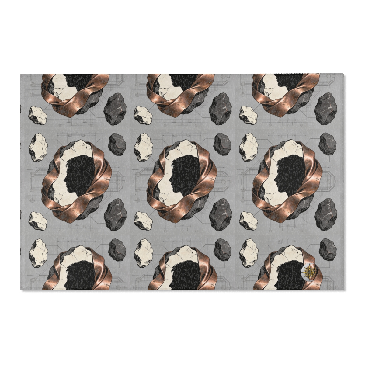 HD Copperstone Silhouette Polyester Chenille Area Rug — additional view