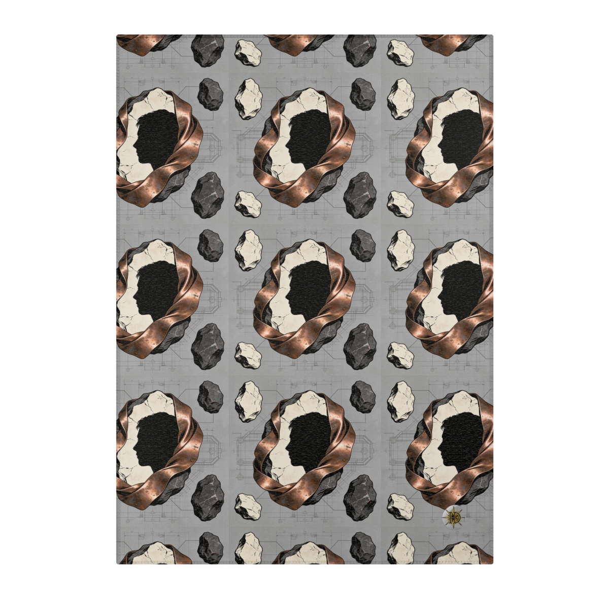 HD Copperstone Silhouette Polyester Chenille Area Rug — additional view