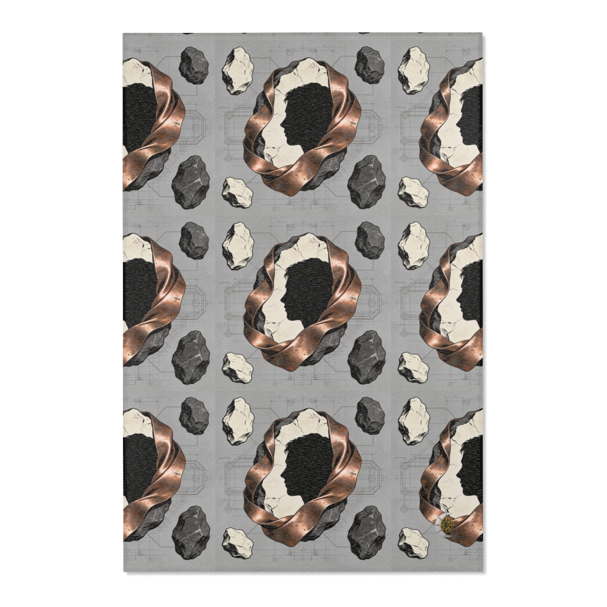 HD Copperstone Silhouette Polyester Chenille Area Rug — additional view
