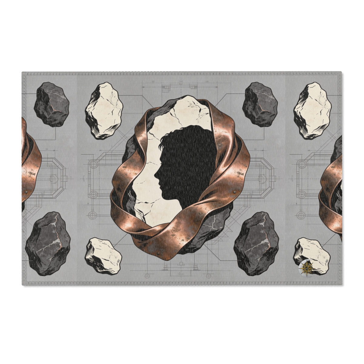 HD Copperstone Silhouette Polyester Chenille Area Rug — additional view