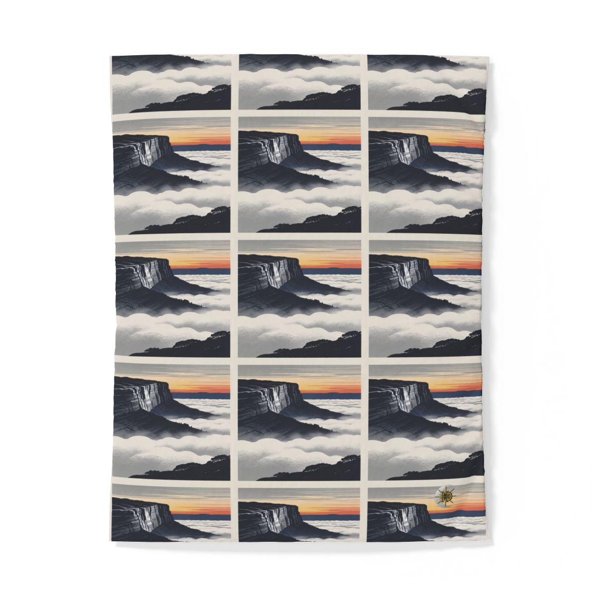 HD Cloudsea Cliffs 100% Cotton Duvet Cover — additional view