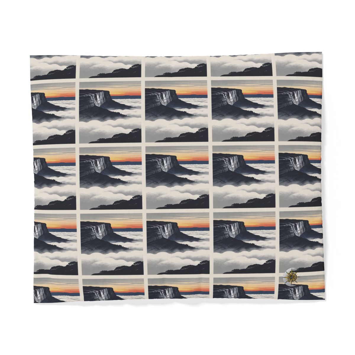 HD Cloudsea Cliffs 100% Cotton Duvet Cover — additional view