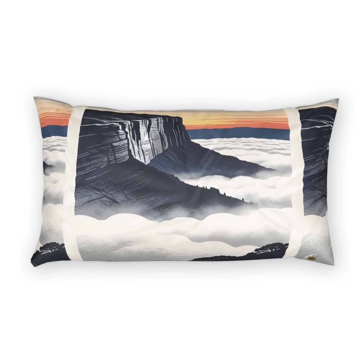 HD Cloudsea Cliffs 100% Cotton Pillow Sham — additional view