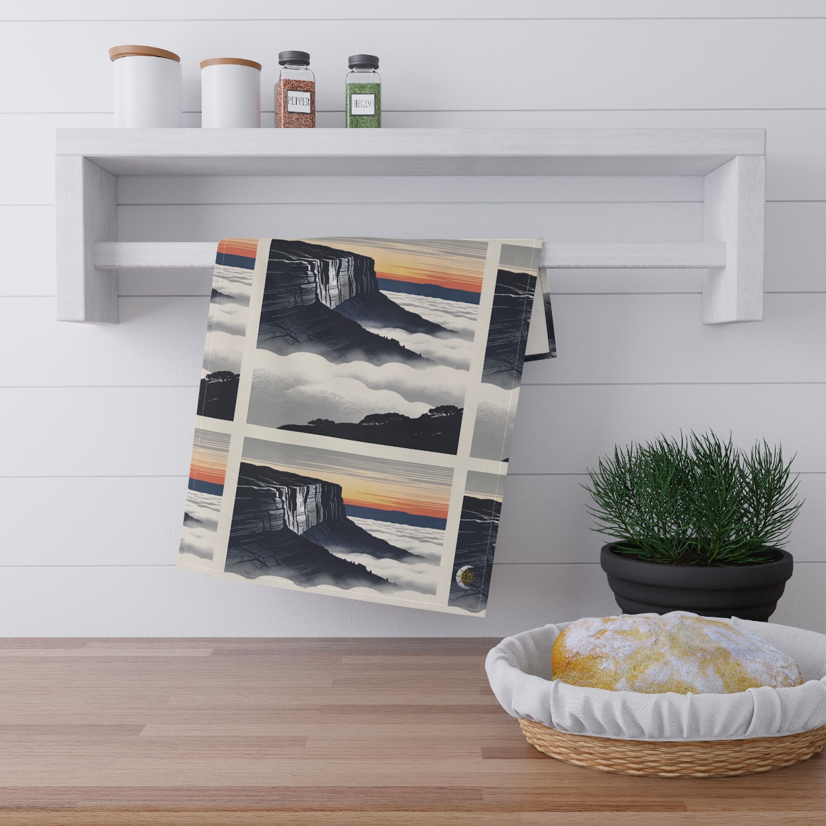 HD Cloudsea Cliffs 100% Cotton Twill Tea Towel