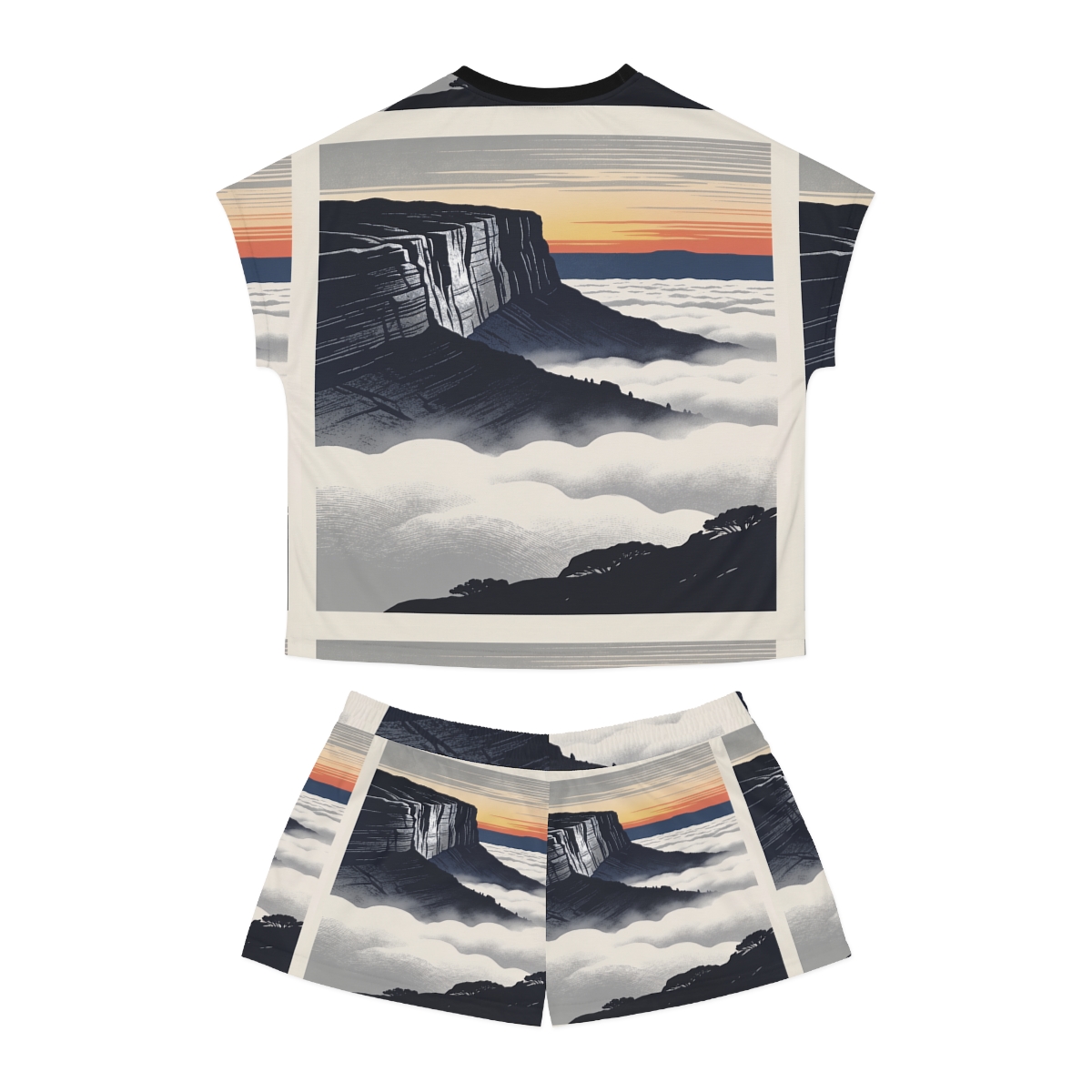 HD Cloudsea Cliffs Women’s Short Pajama Set — additional view