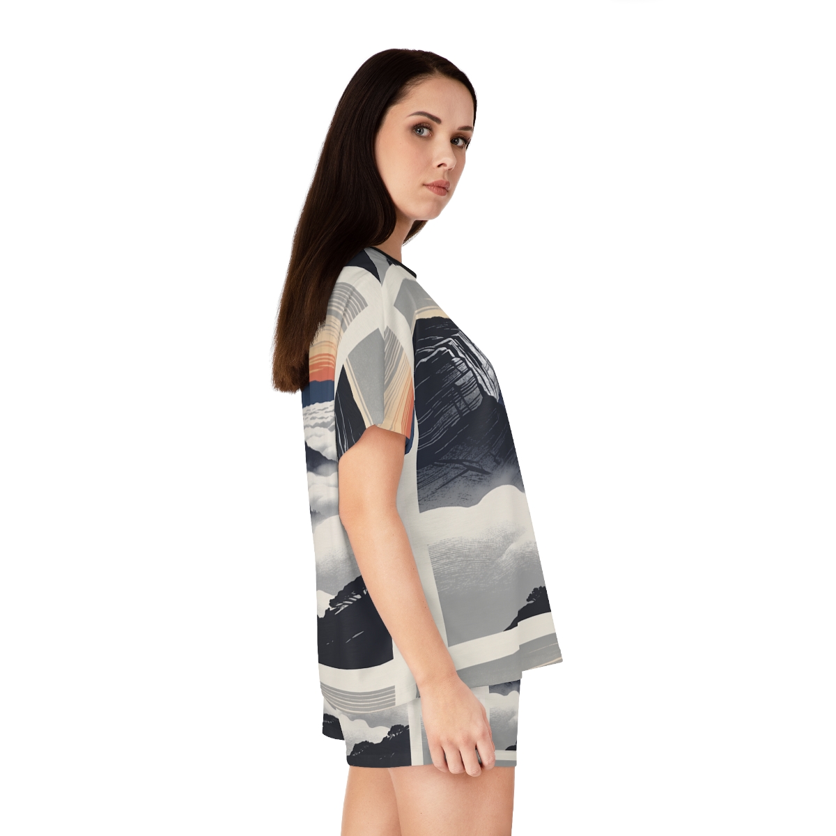 HD Cloudsea Cliffs Women’s Short Pajama Set — additional view
