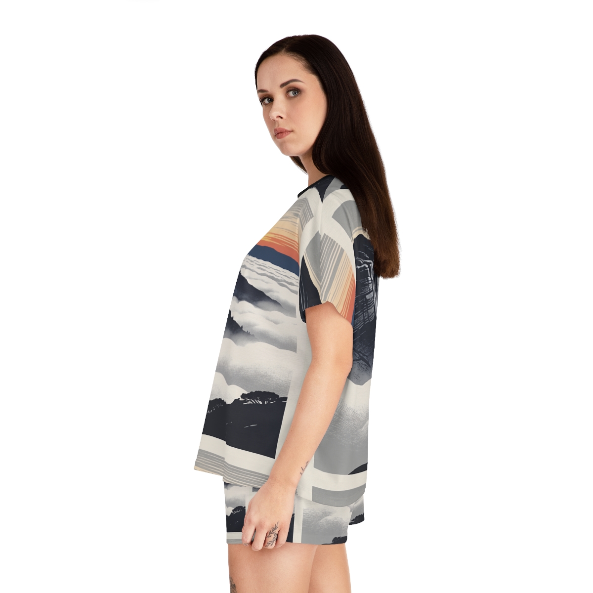 HD Cloudsea Cliffs Women’s Short Pajama Set — additional view