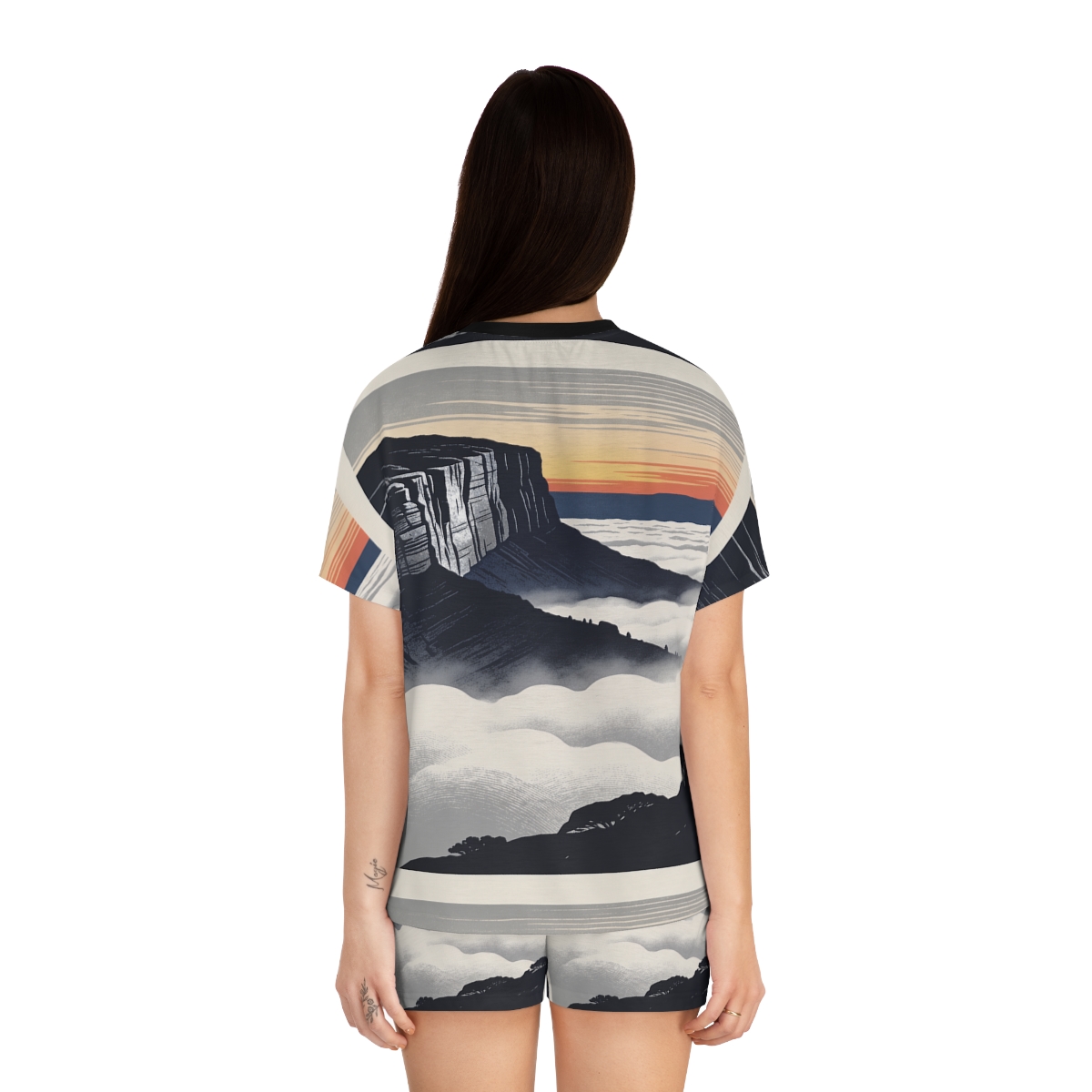 HD Cloudsea Cliffs Women’s Short Pajama Set — additional view