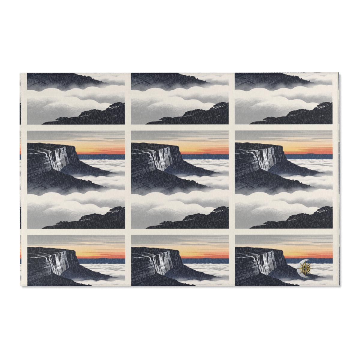 HD Cloudsea Cliffs Polyester Chenille Area Rug — additional view