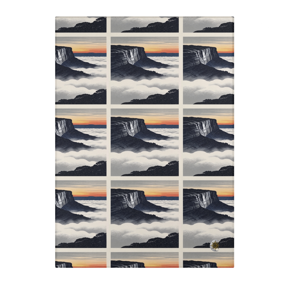 HD Cloudsea Cliffs Polyester Chenille Area Rug — additional view