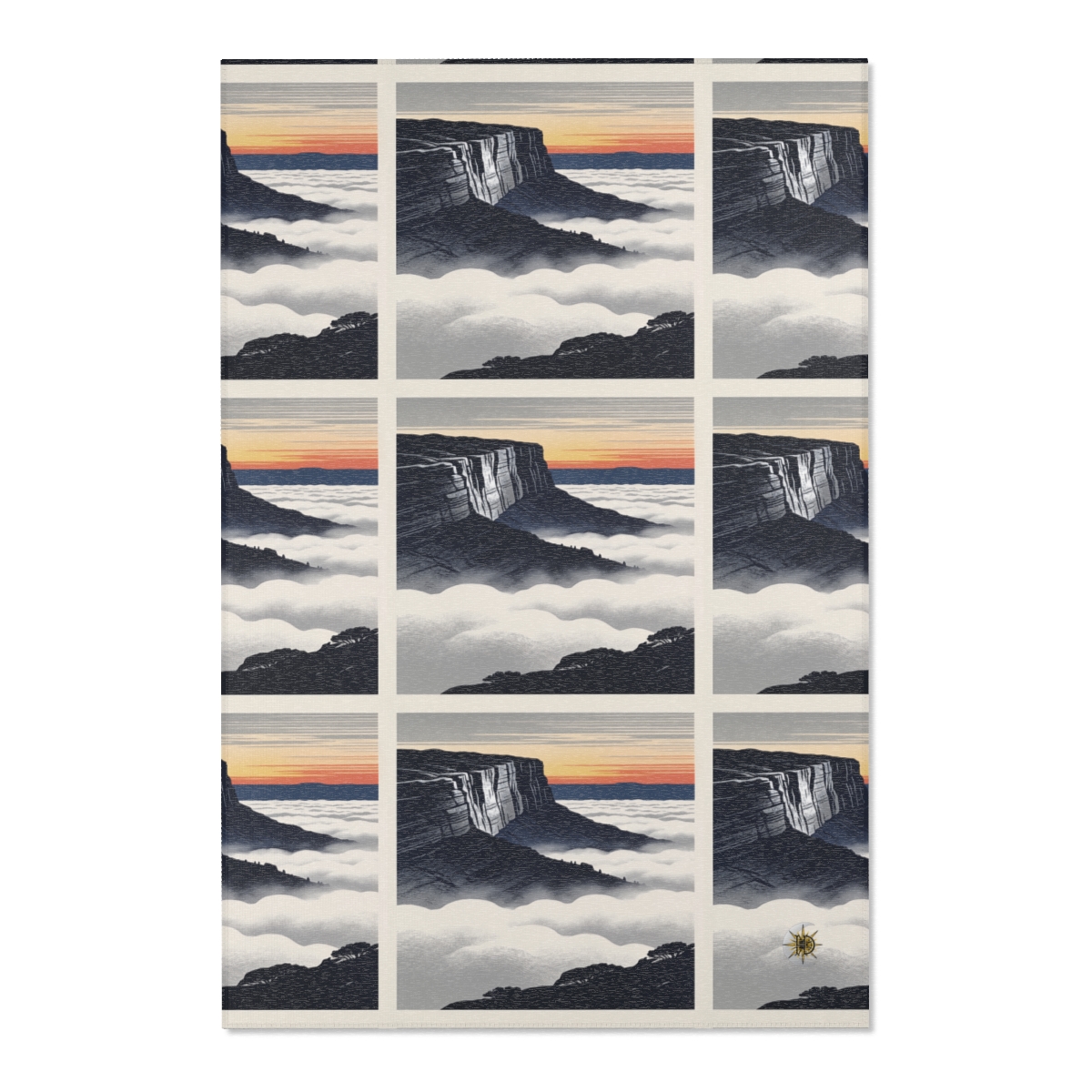 HD Cloudsea Cliffs Polyester Chenille Area Rug — additional view