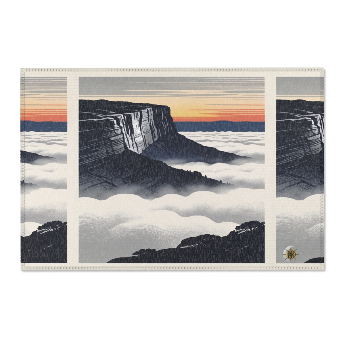 HD Cloudsea Cliffs Polyester Chenille Area Rug — additional view