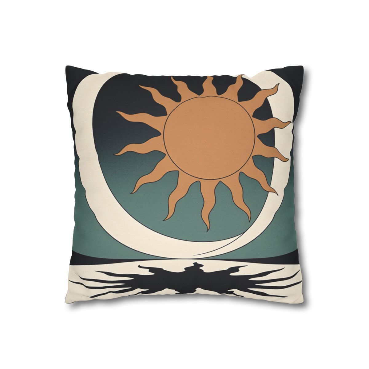 HD Sunshadow Crescent Square Polyester Pillow Cover — additional view