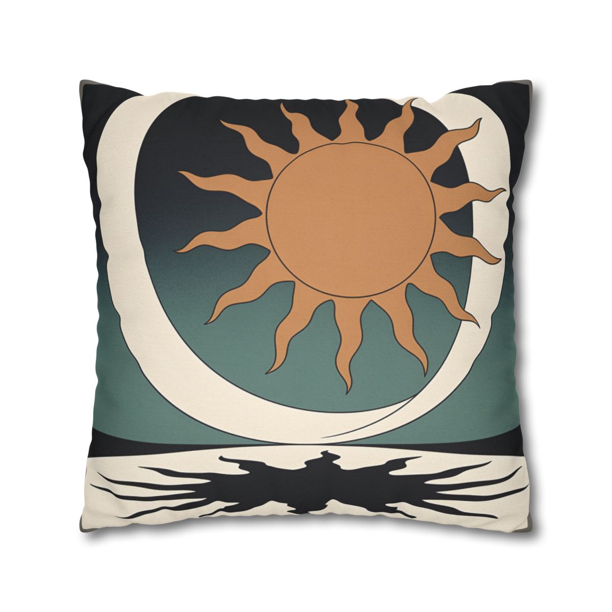HD Sunshadow Crescent Square Polyester Pillow Cover — additional view