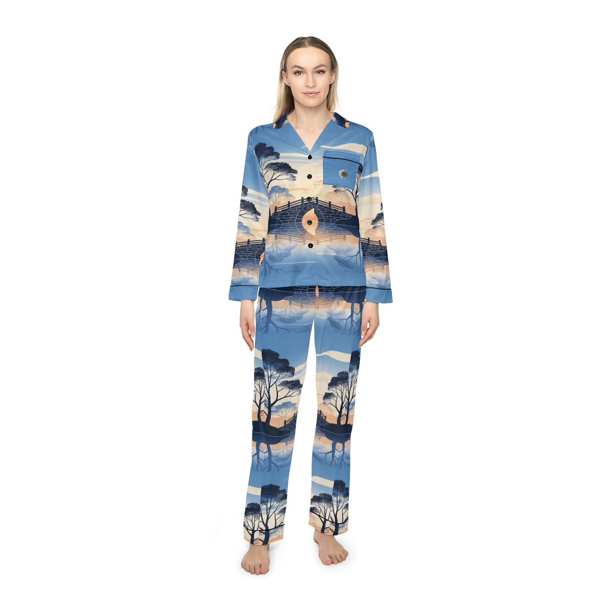 HD Daybreak Stonebridge Women’s Satin Pajama Set — additional view