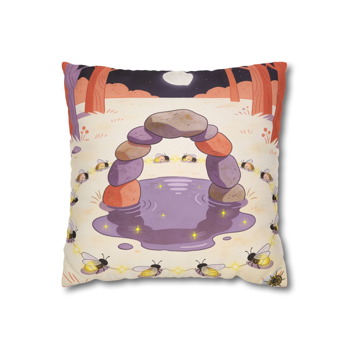 HD Firefly Stonecircle Square Polyester Pillow Cover