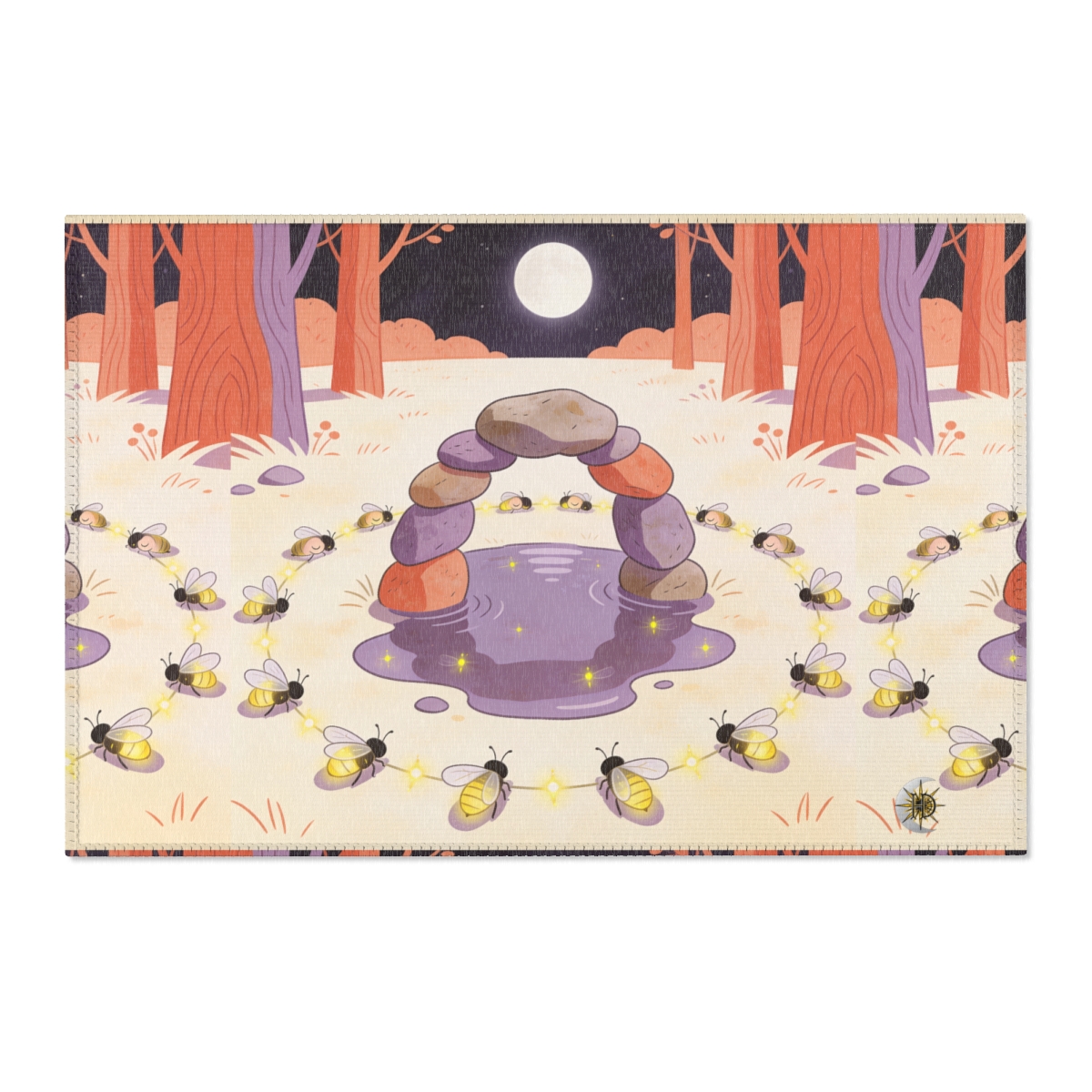 HD Firefly Stonecircle Polyester Chenille Area Rug — additional view