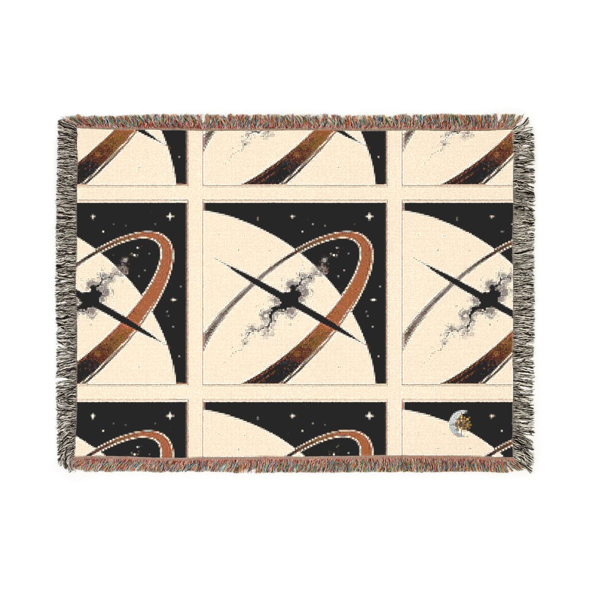 HD Obsidian Orbit 100% Cotton Woven Blanket — additional view