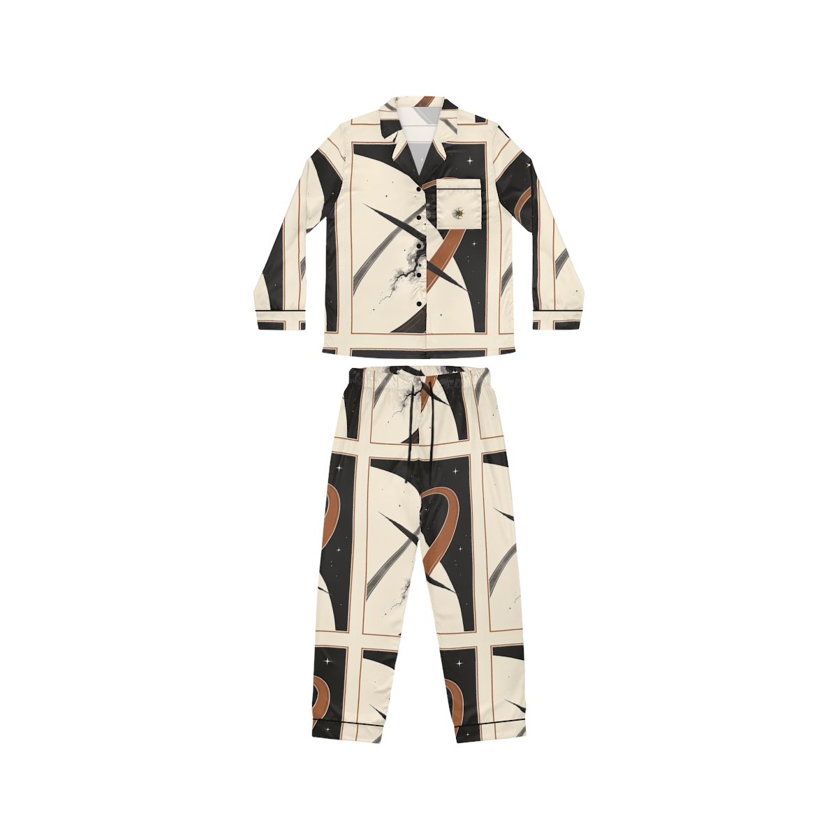 HD Obsidian Orbit Women’s Satin Pajama Set