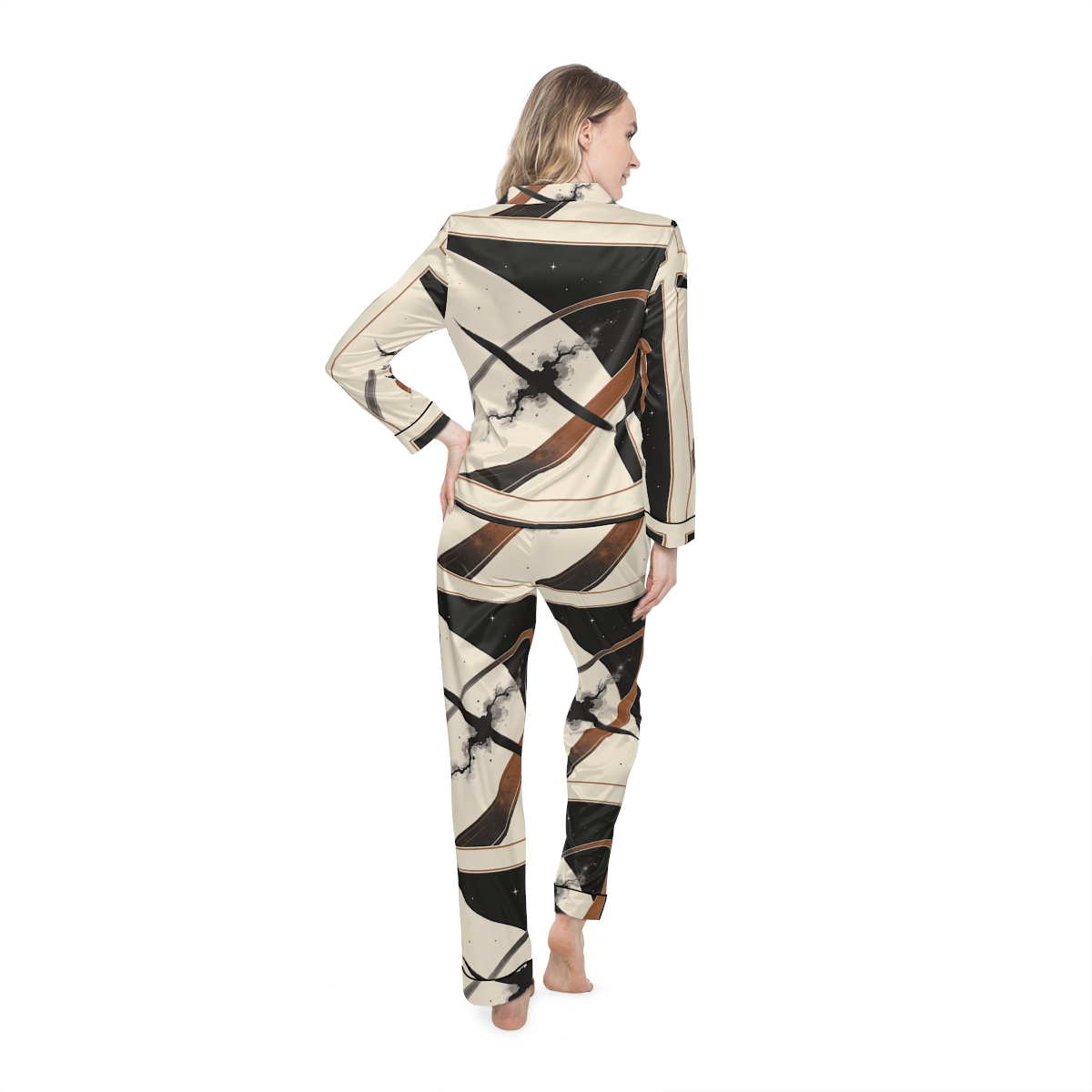 HD Obsidian Orbit Women’s Satin Pajama Set — additional view