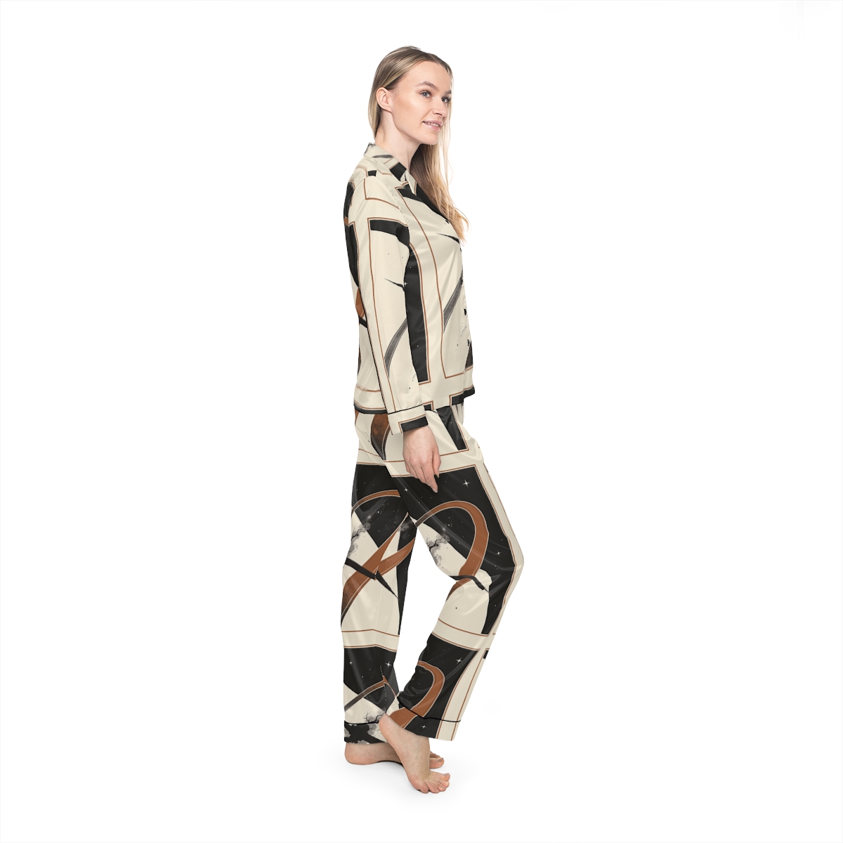 HD Obsidian Orbit Women’s Satin Pajama Set — additional view