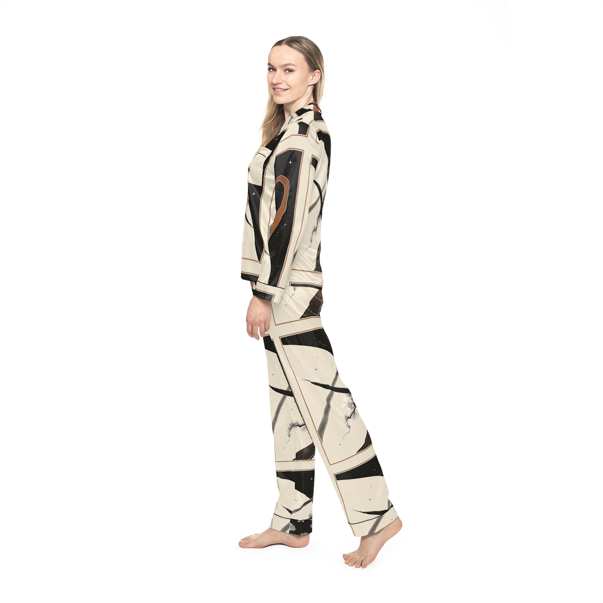 HD Obsidian Orbit Women’s Satin Pajama Set — additional view