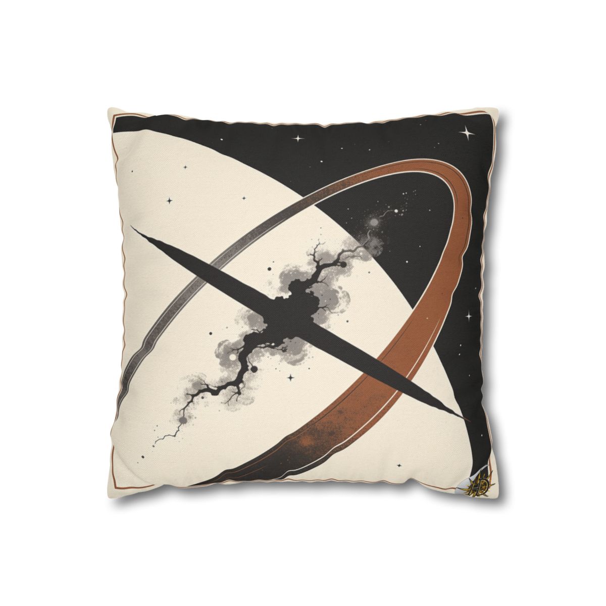 HD Obsidian Orbit Square Polyester Pillow Cover