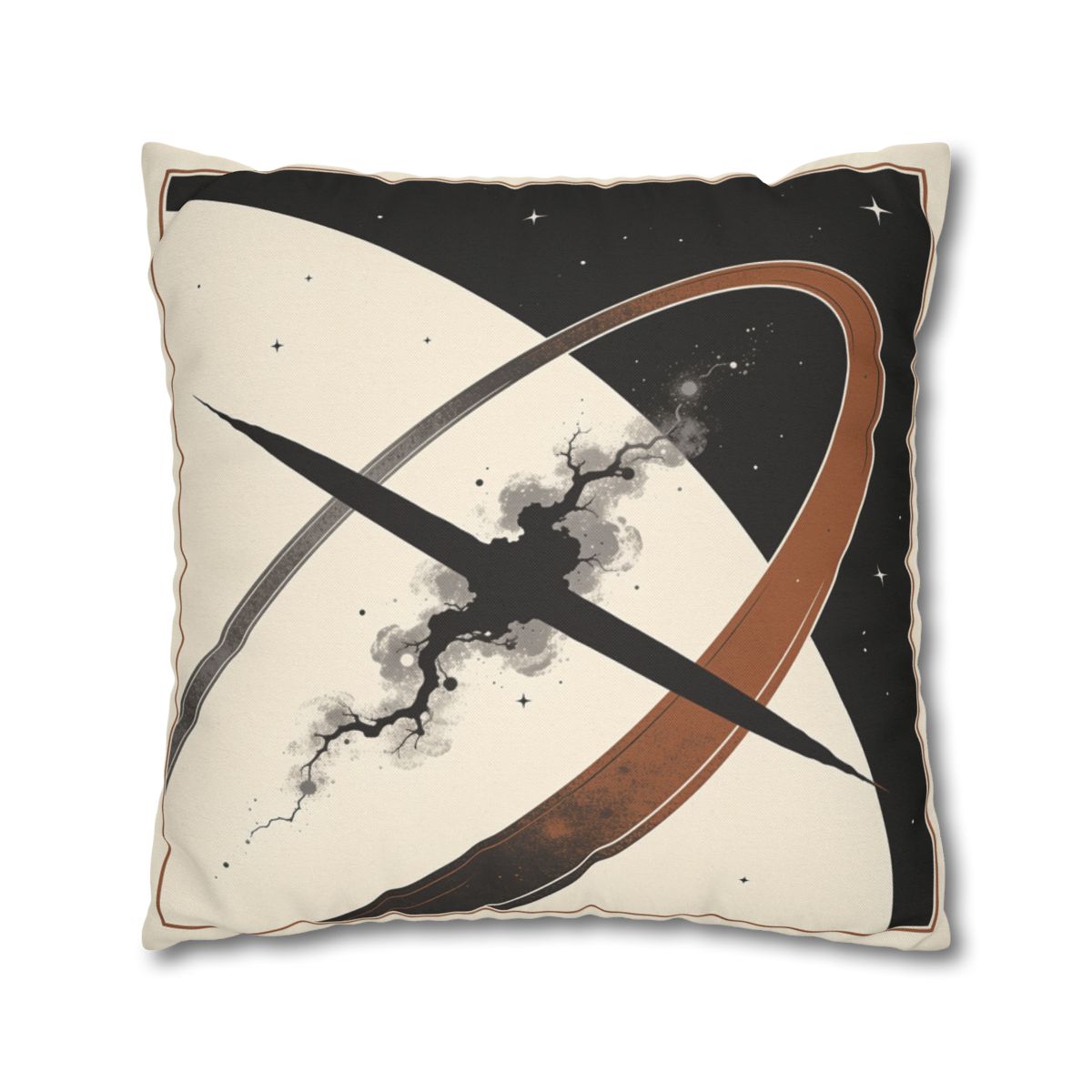 HD Obsidian Orbit Square Polyester Pillow Cover — additional view