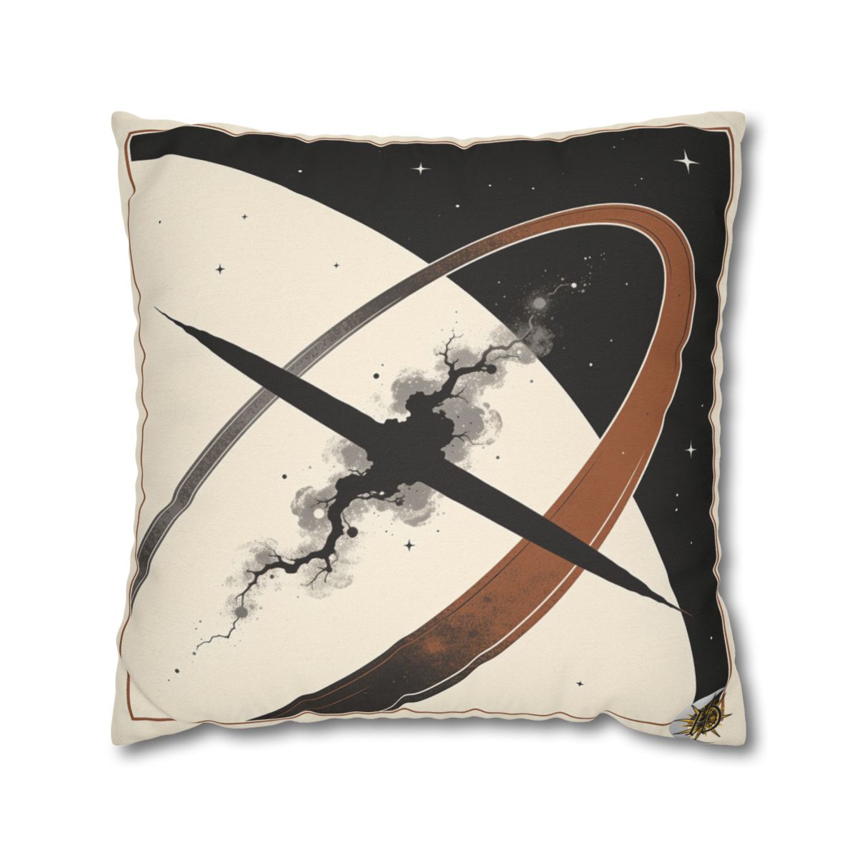 HD Obsidian Orbit Square Polyester Pillow Cover — additional view