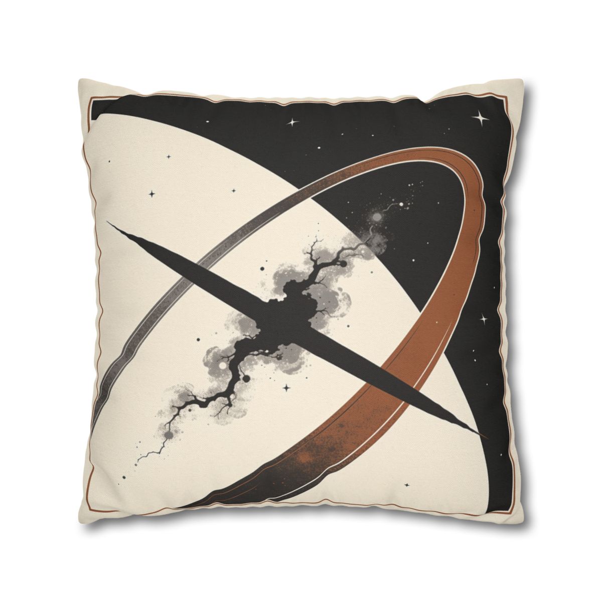 HD Obsidian Orbit Square Polyester Pillow Cover — additional view
