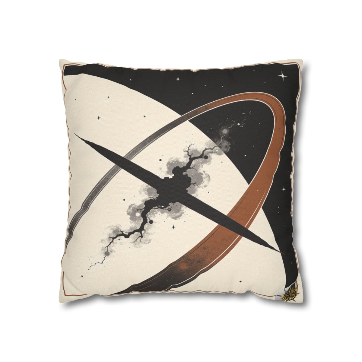 HD Obsidian Orbit Square Polyester Pillow Cover — additional view