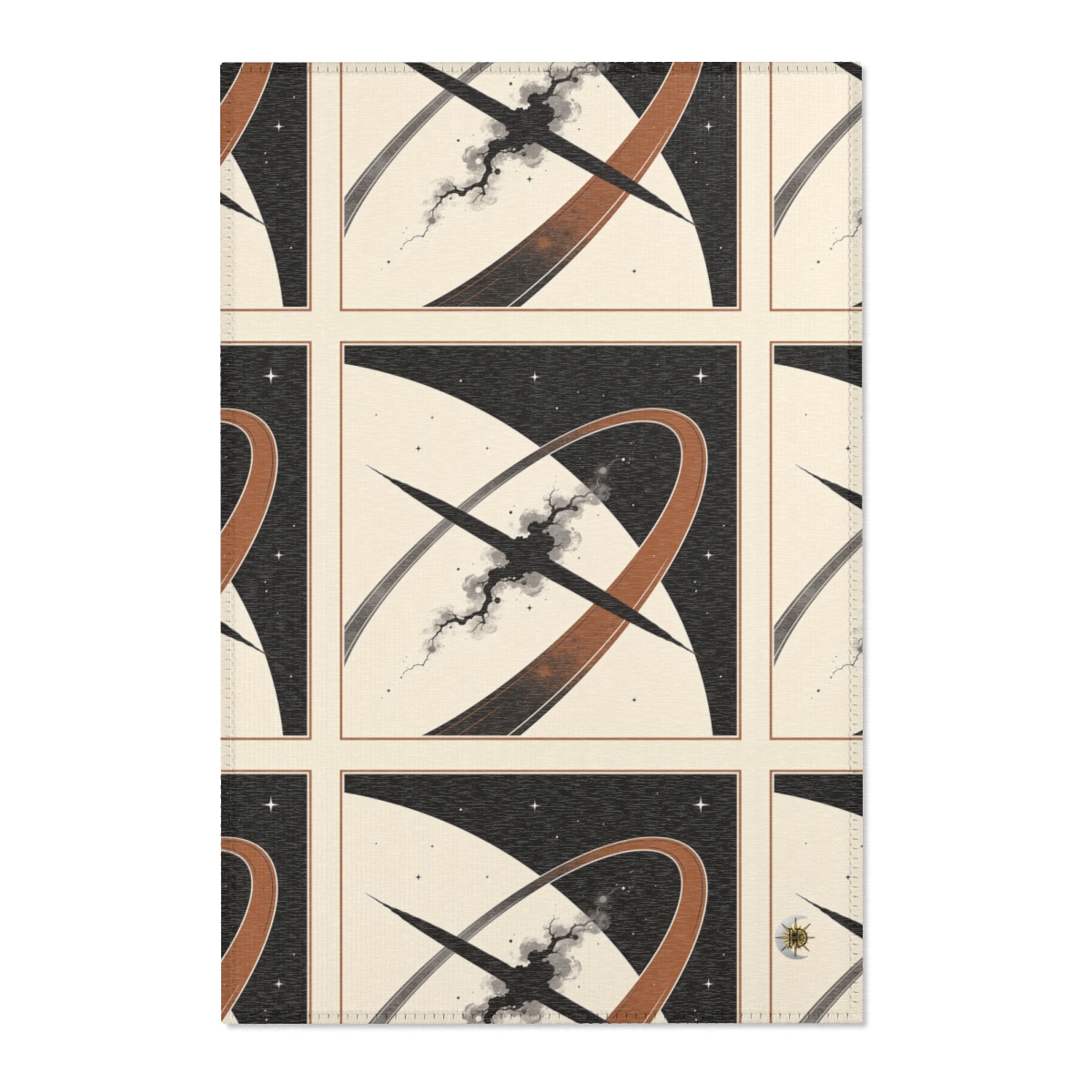 HD Obsidian Orbit Polyester Chenille Area Rug