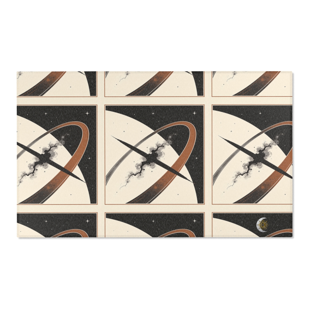 HD Obsidian Orbit Polyester Chenille Area Rug — additional view
