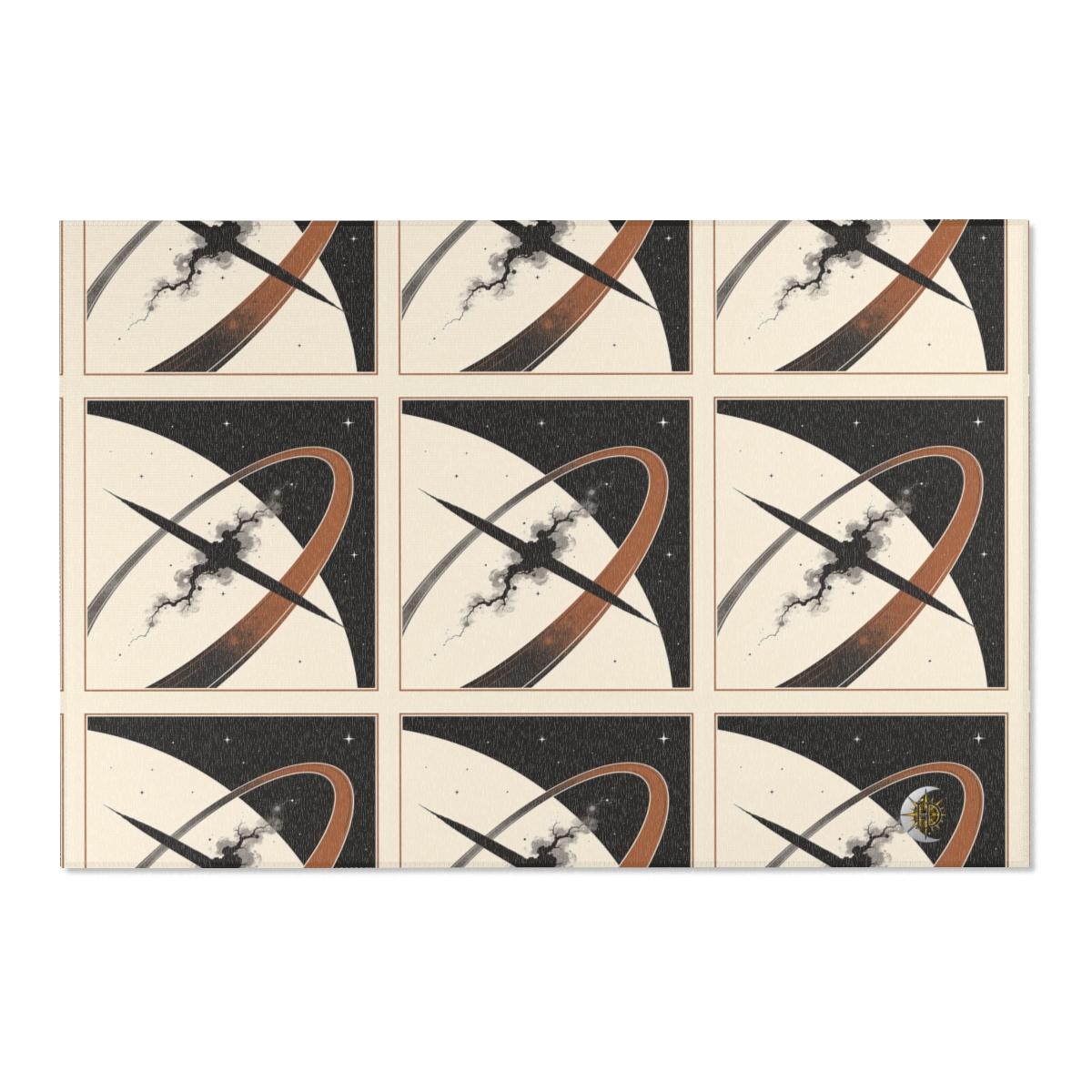HD Obsidian Orbit Polyester Chenille Area Rug — additional view