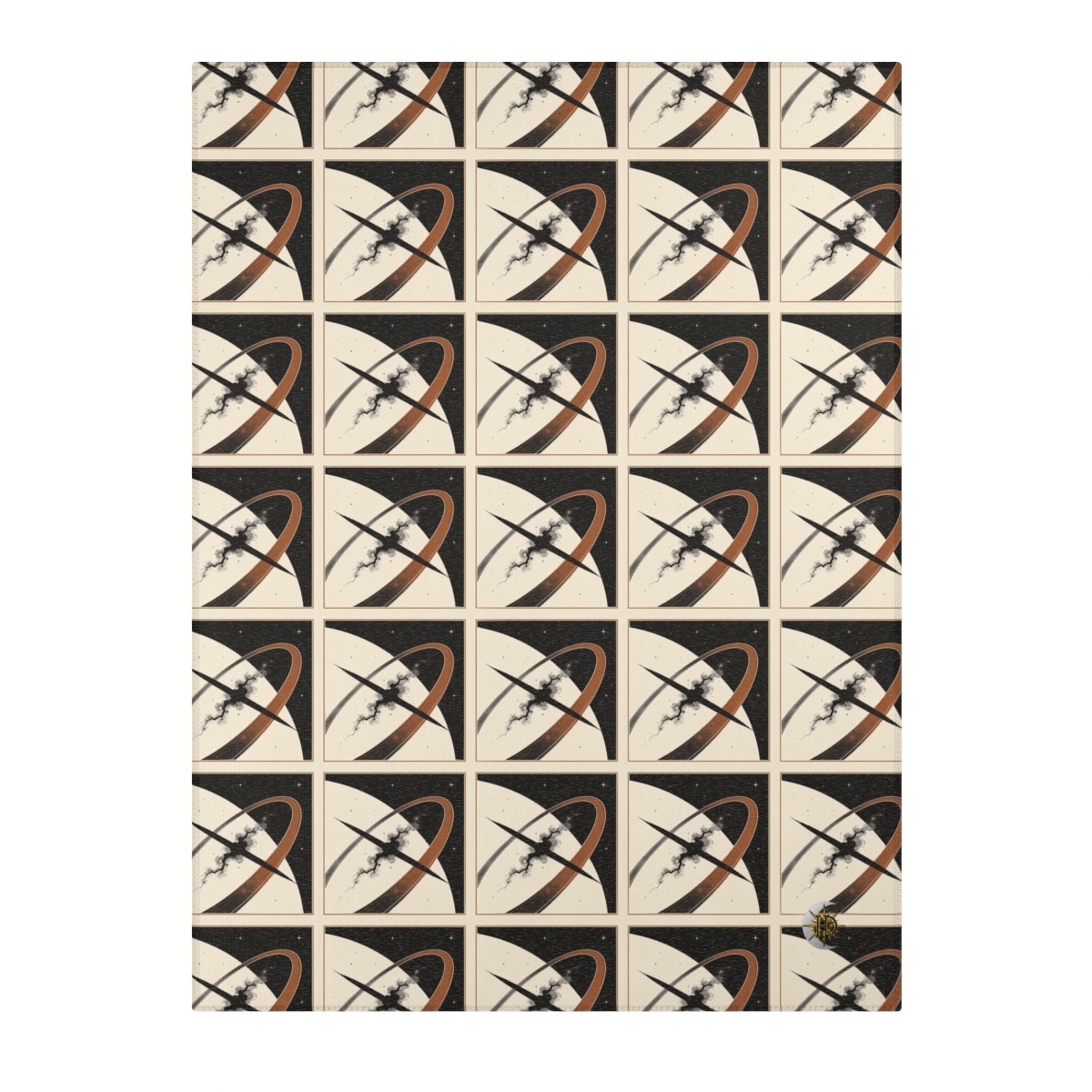 HD Obsidian Orbit Polyester Chenille Area Rug — additional view